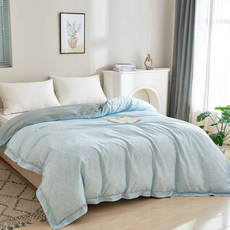 Raindrop Blue Premium Cotton Duvet Cover