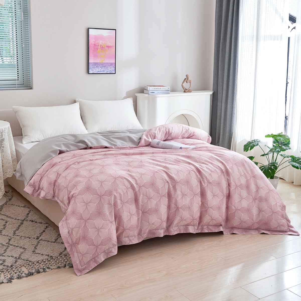 Breezy Pink Premium Cotton Duvet Cover