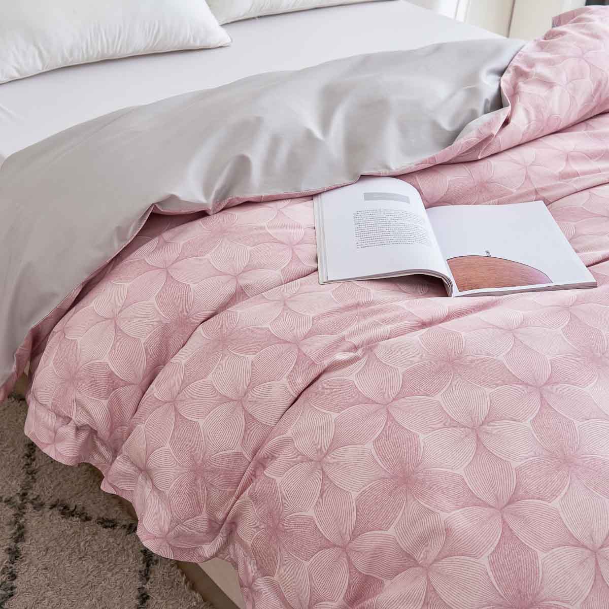 Breezy Pink Premium Cotton Duvet Cover