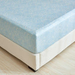 Raindrop Blue Premium Cotton Fitted Sheet