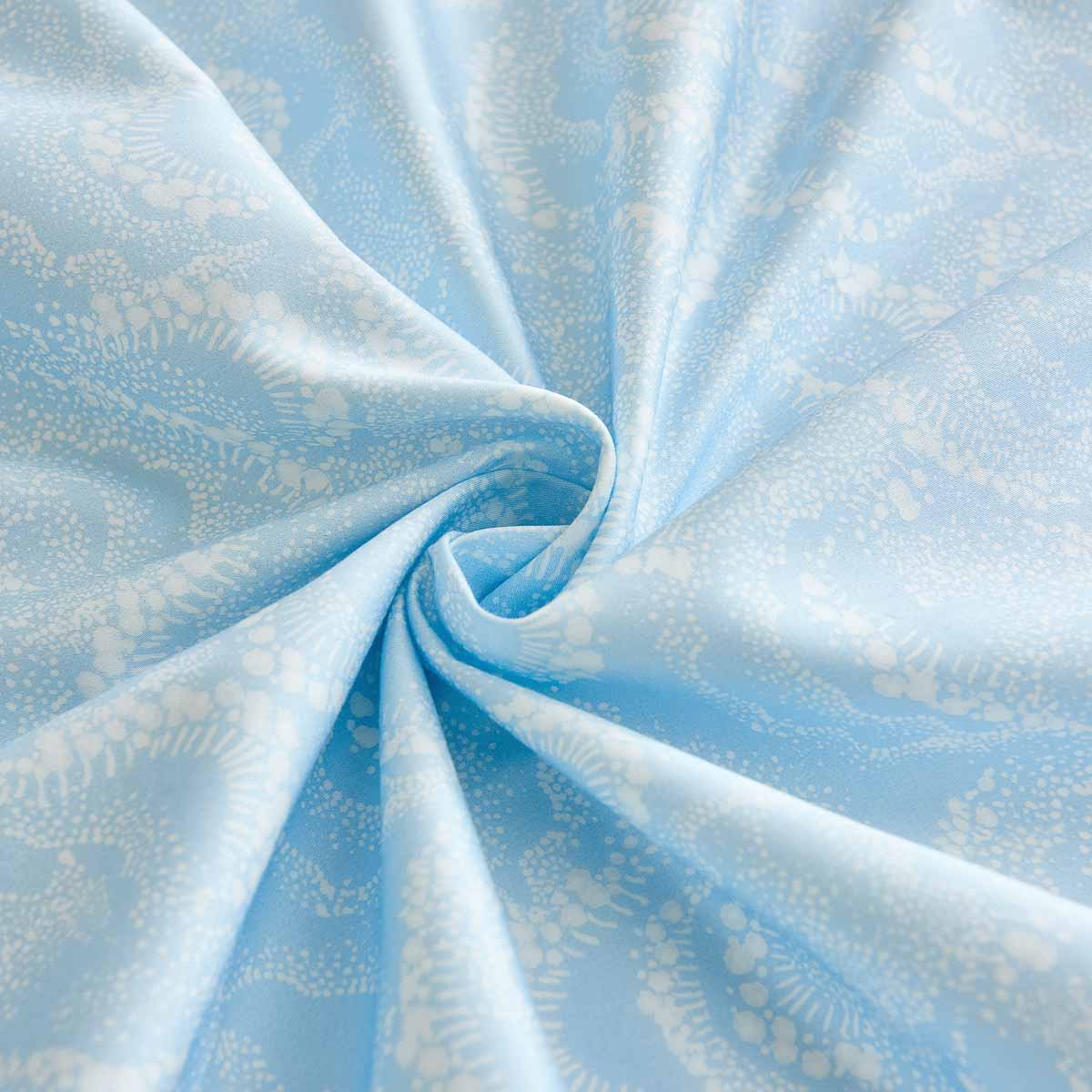 Raindrop Blue Premium Cotton Fitted Sheet