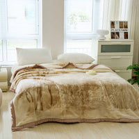 Ned Pattern Raschel Velvet Winter Blanket (Queen size)