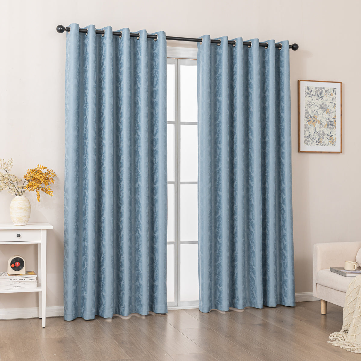 Romance Blackout Curtain -Smokey Blue