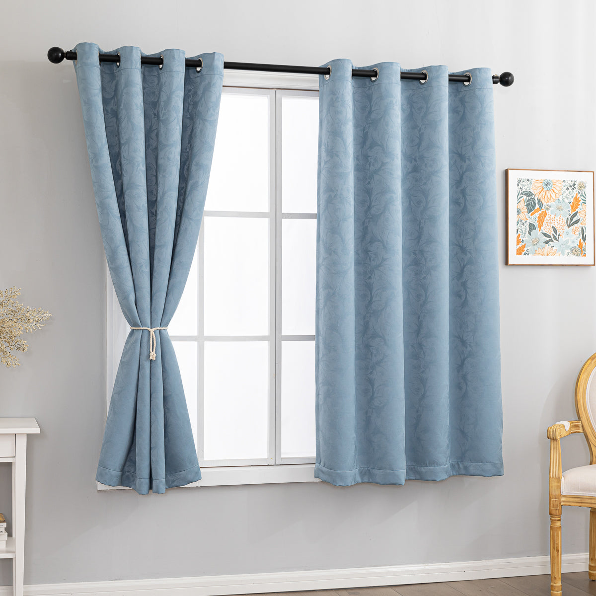 Romance Blackout Curtain -Smokey Blue
