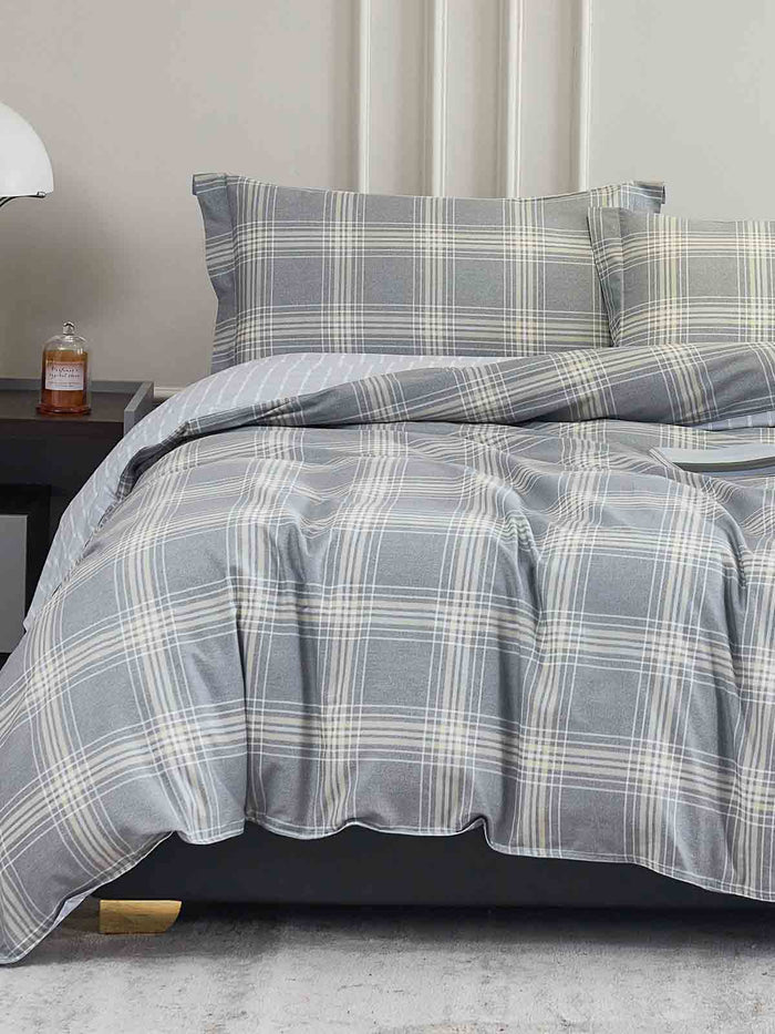 Alec Plaid Cotton Fitted Sheet Set