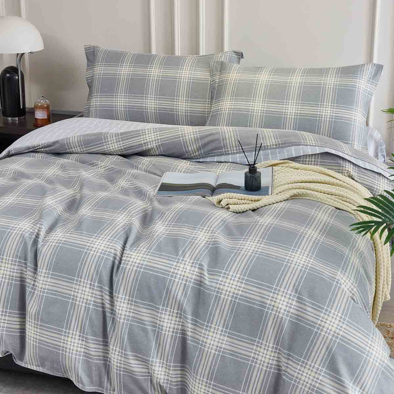 Alec Plaid Cotton Fitted Sheet Set