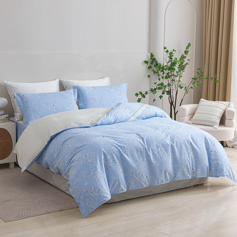 Aria Cotton Bedskirt Duvet Cover Set