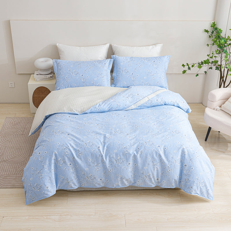 Aria Cotton Bedskirt Duvet Cover Set