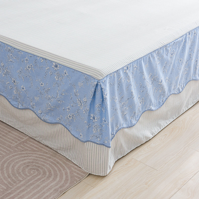 Aria Cotton Bedskirt Duvet Cover Set