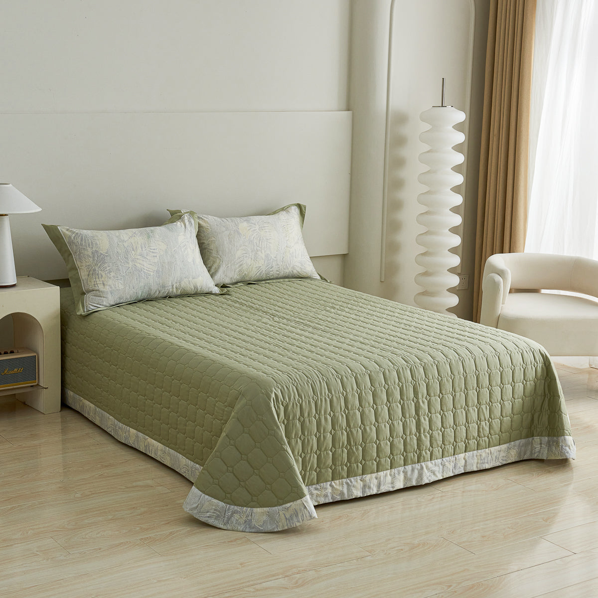 Audrey Floral Premium Cotton Bedspread Set