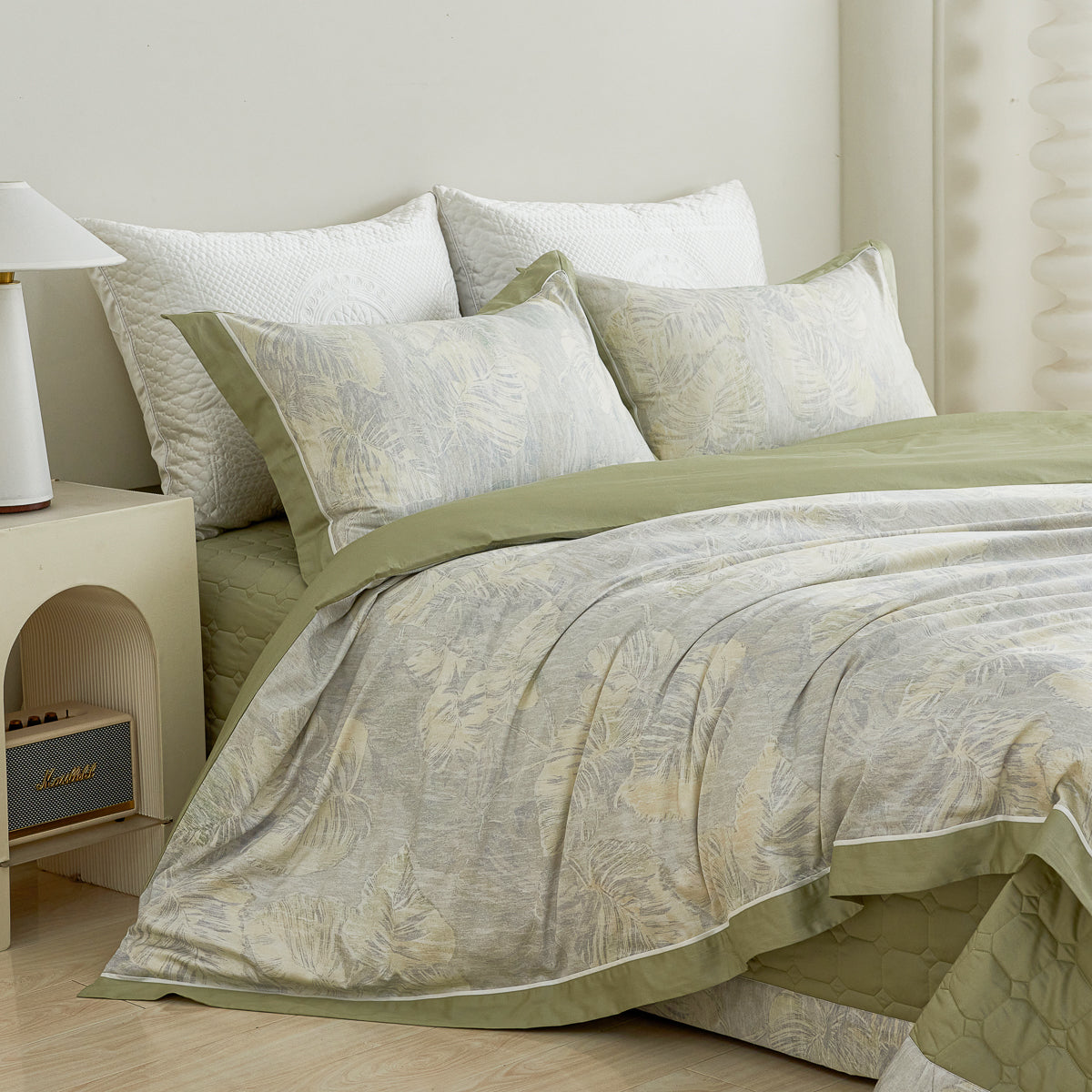 Audrey Floral Premium Cotton Bedspread Set