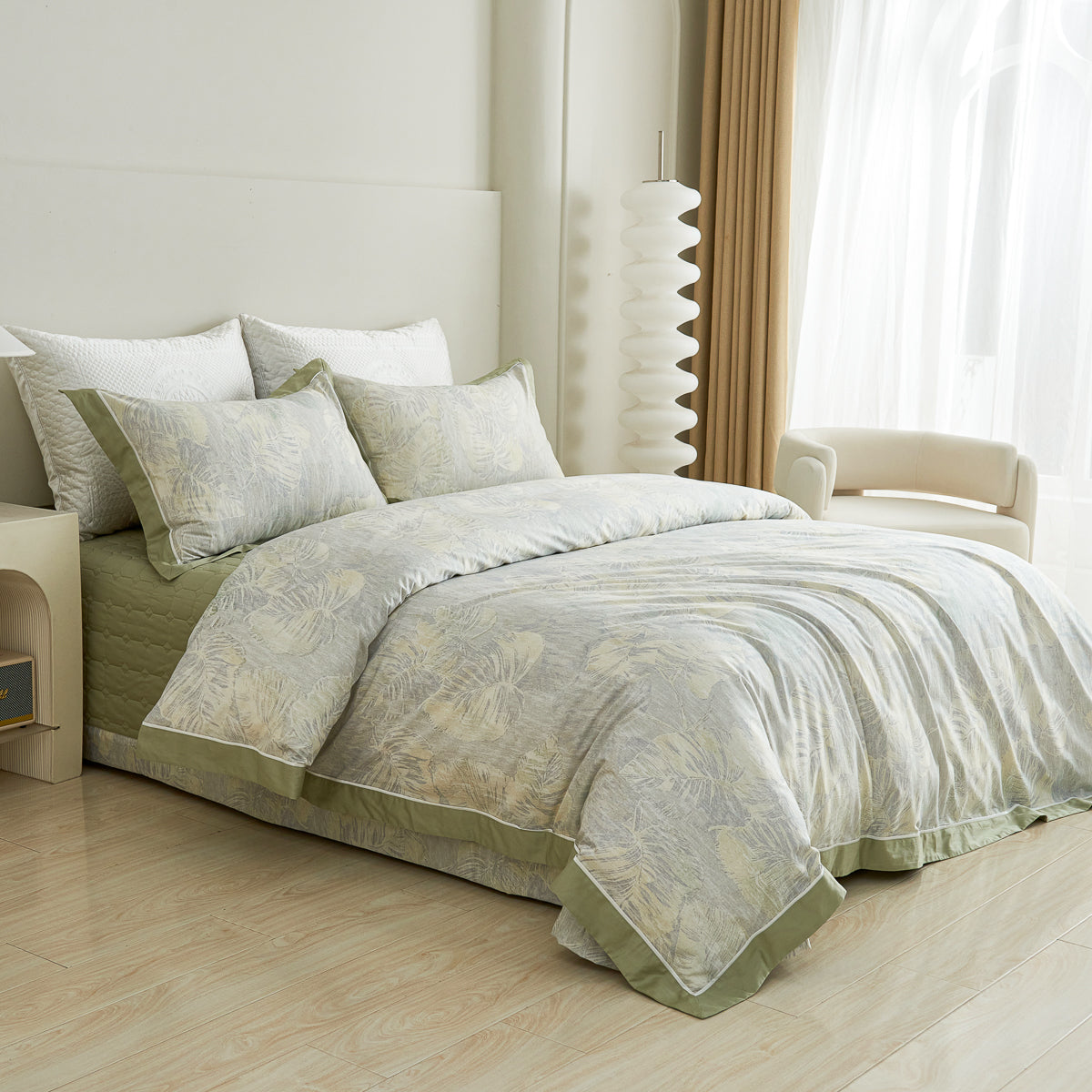 Audrey Floral Premium Cotton Bedspread Set