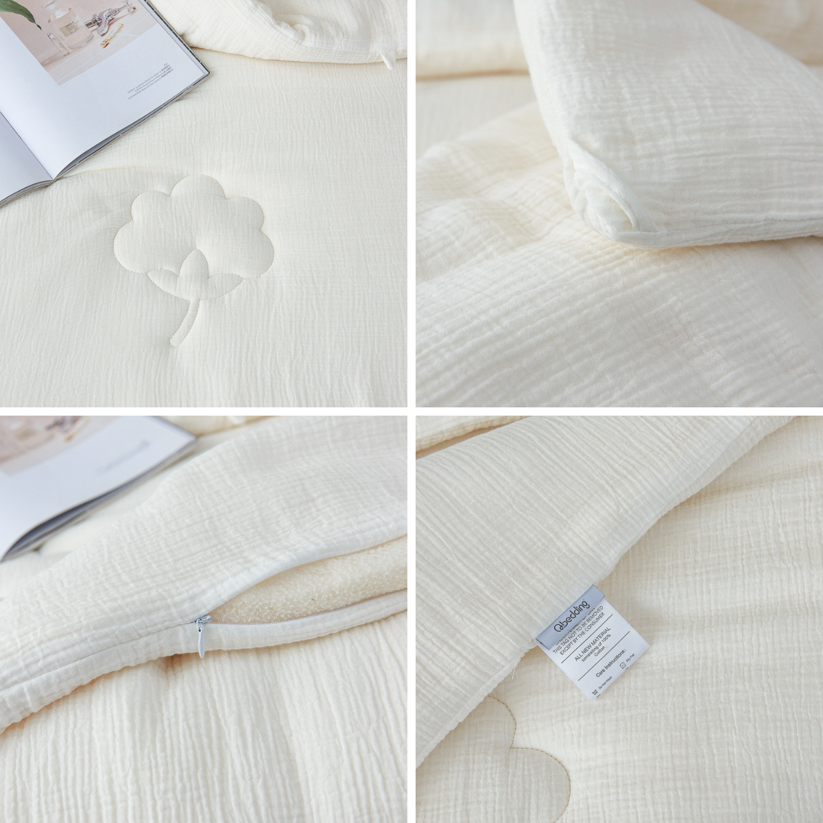 【网一特惠套组】天然棉花四季被 + 欧米伽-克莱因蓝 全棉枕套