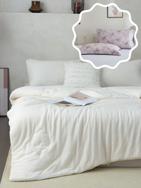 【网一特惠套组】天然棉花四季被 + 大地棕 长绒棉枕套​