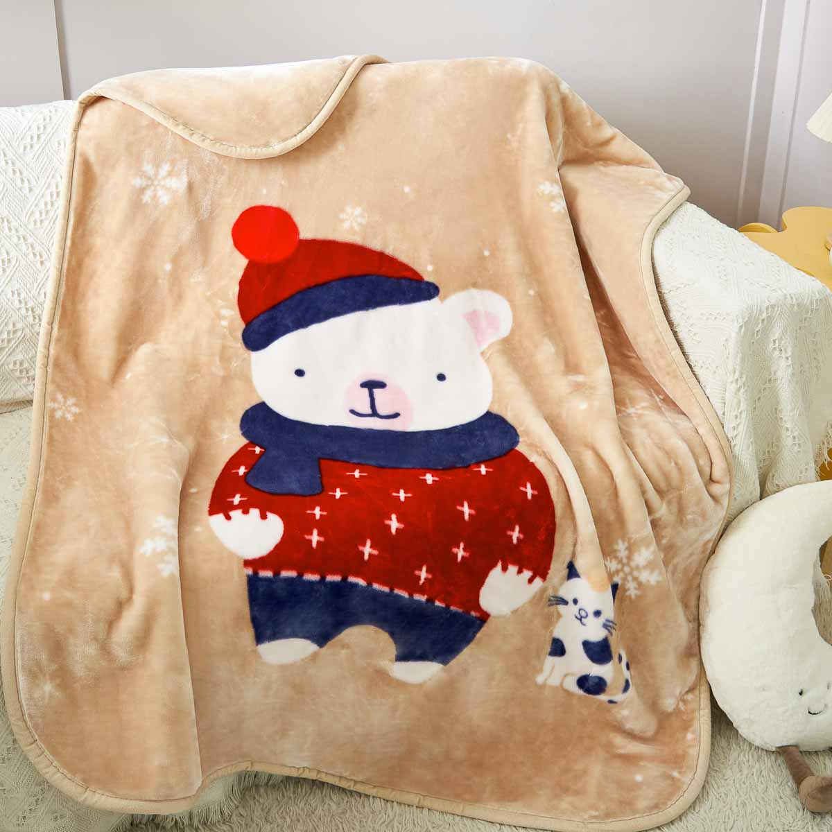Christmas Bear Baby Cloudy Blanket