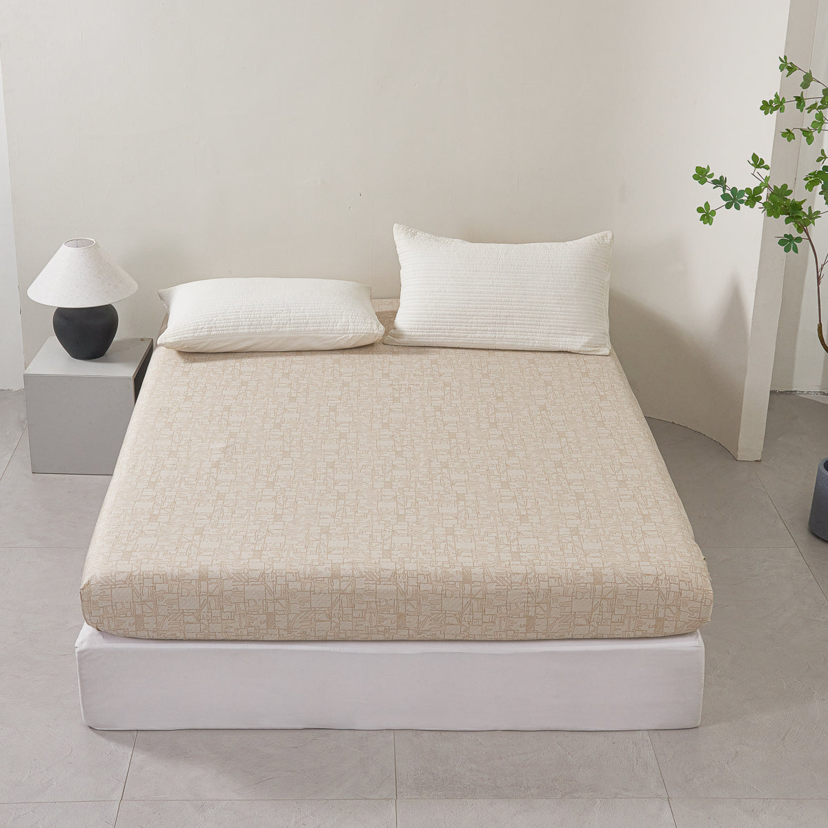 Clay Linen (Earth) Cotton Fitted Sheet
