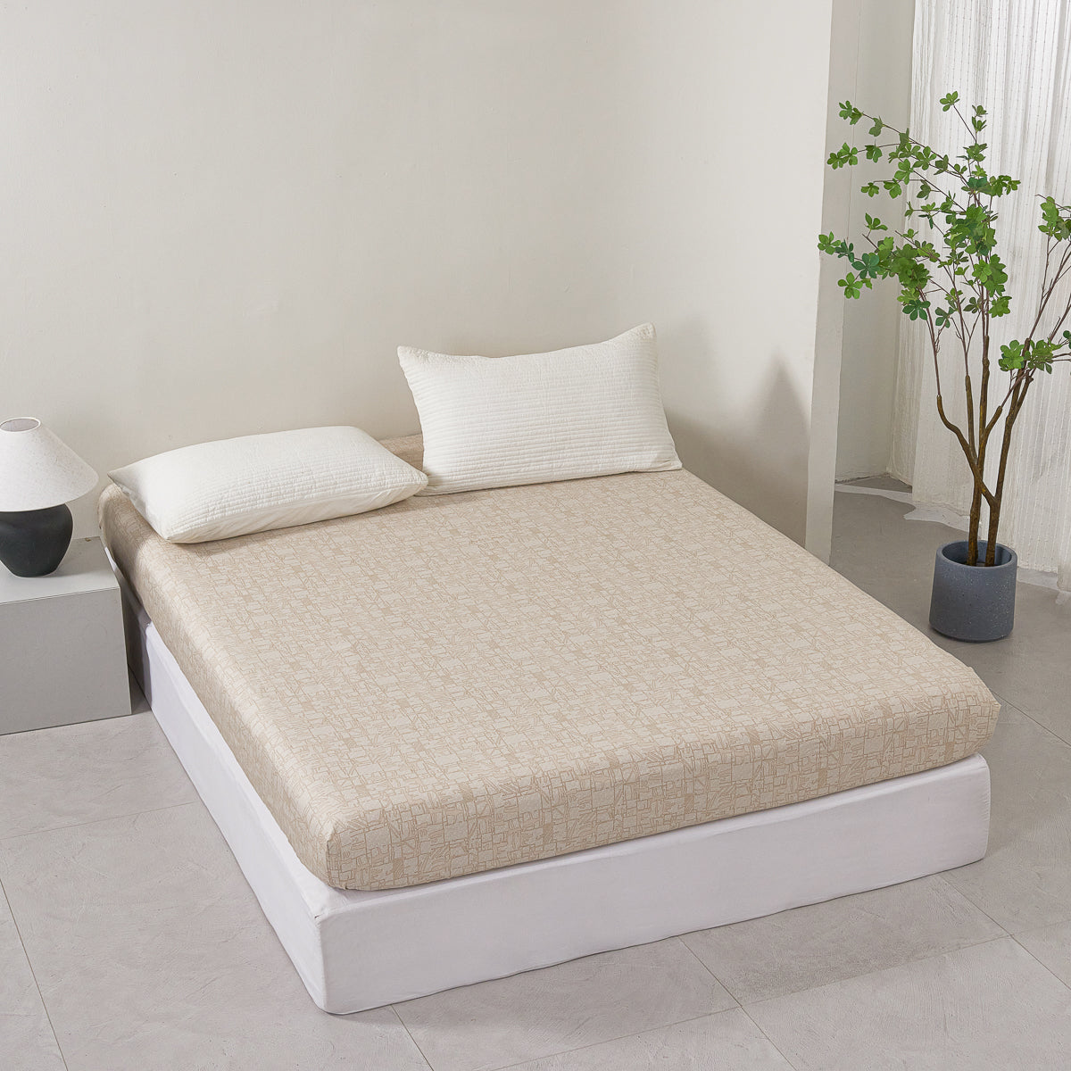 Clay Linen (Earth) Cotton Fitted Sheet