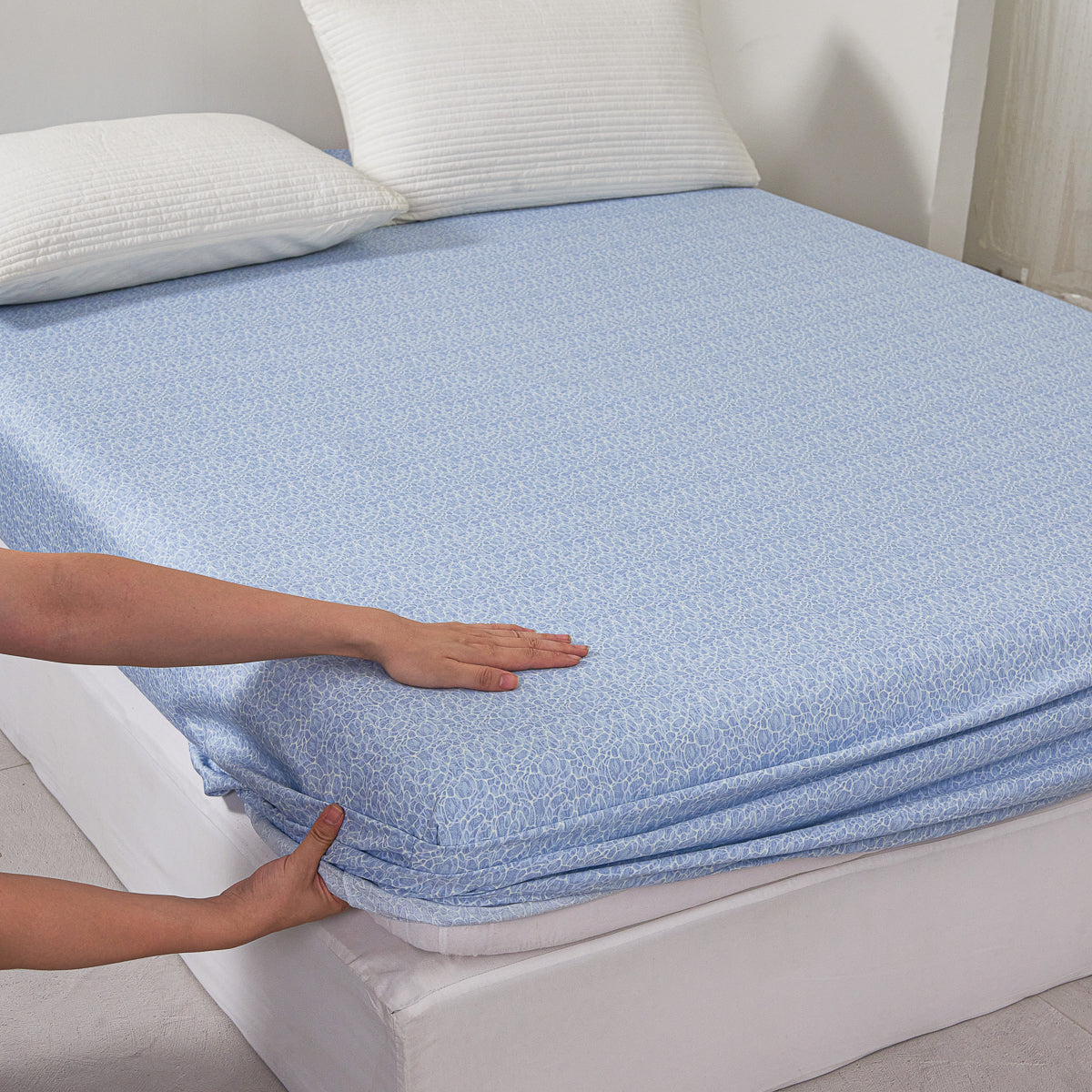 Clear Ripple (Water) Cotton Fitted Sheet
