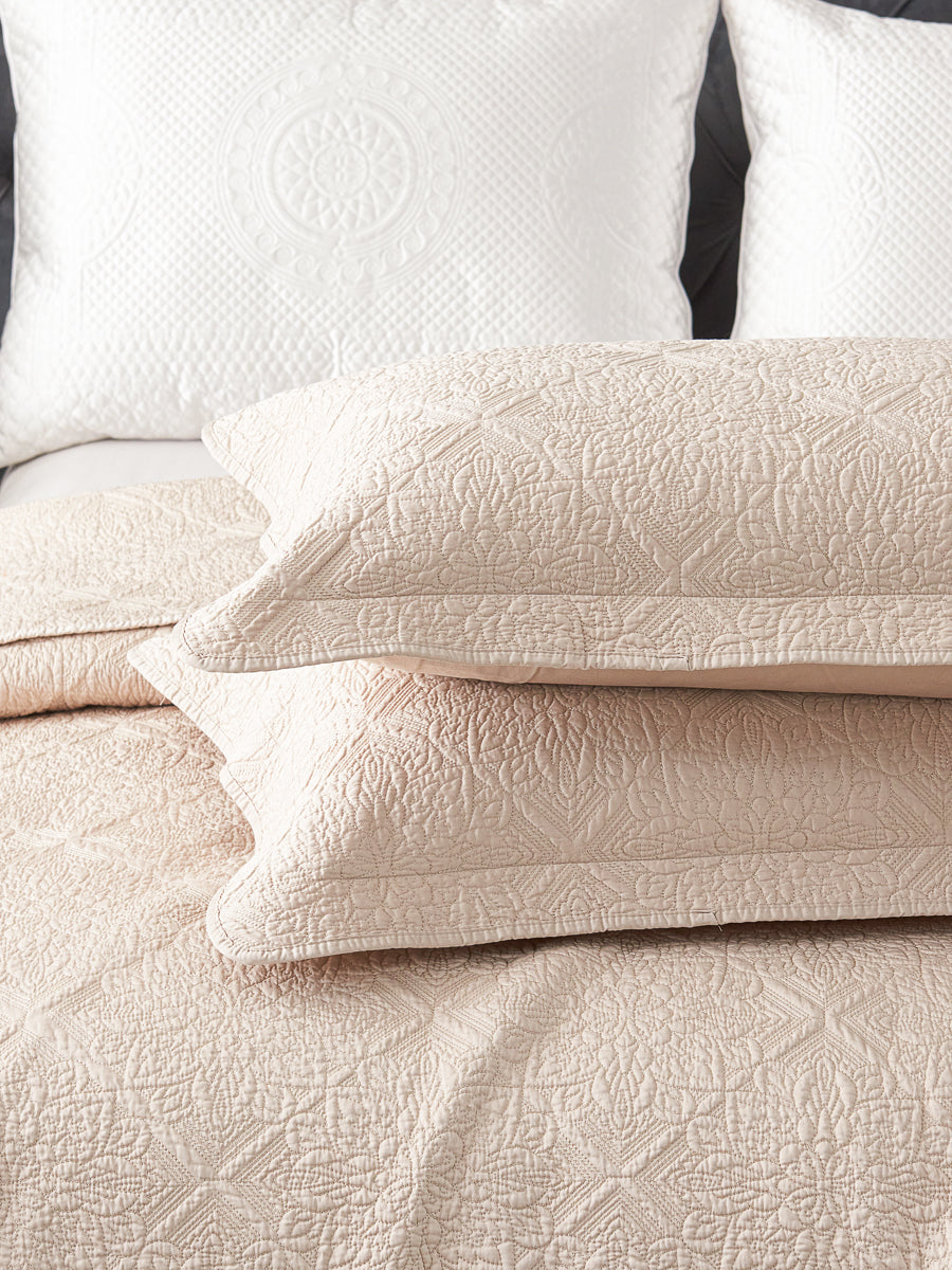 Coco Apricot Premium Cotton Coverlet Set