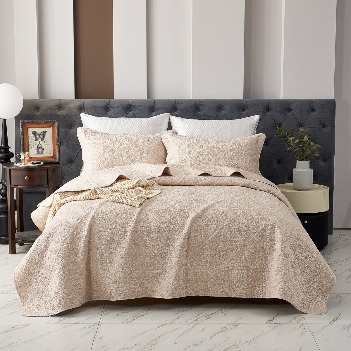 Coco Apricot Premium Cotton Coverlet Set