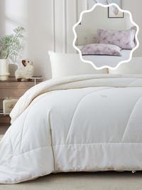 【网一特惠套组】绵羊绒四季被 + 大地棕 长绒棉枕套​