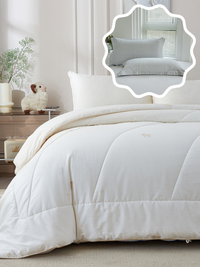 【网一特惠套组】绵羊绒四季被 + 欧米伽-克莱因蓝 全棉枕套