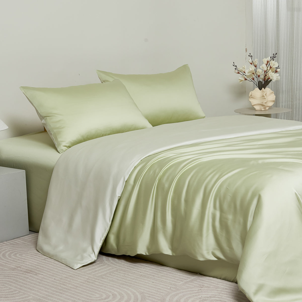 沧浪青 天丝床笠套件