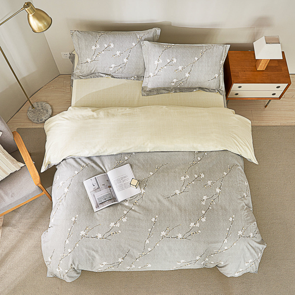 Aurelia Cotton Bedskirt Duvet Cover Set