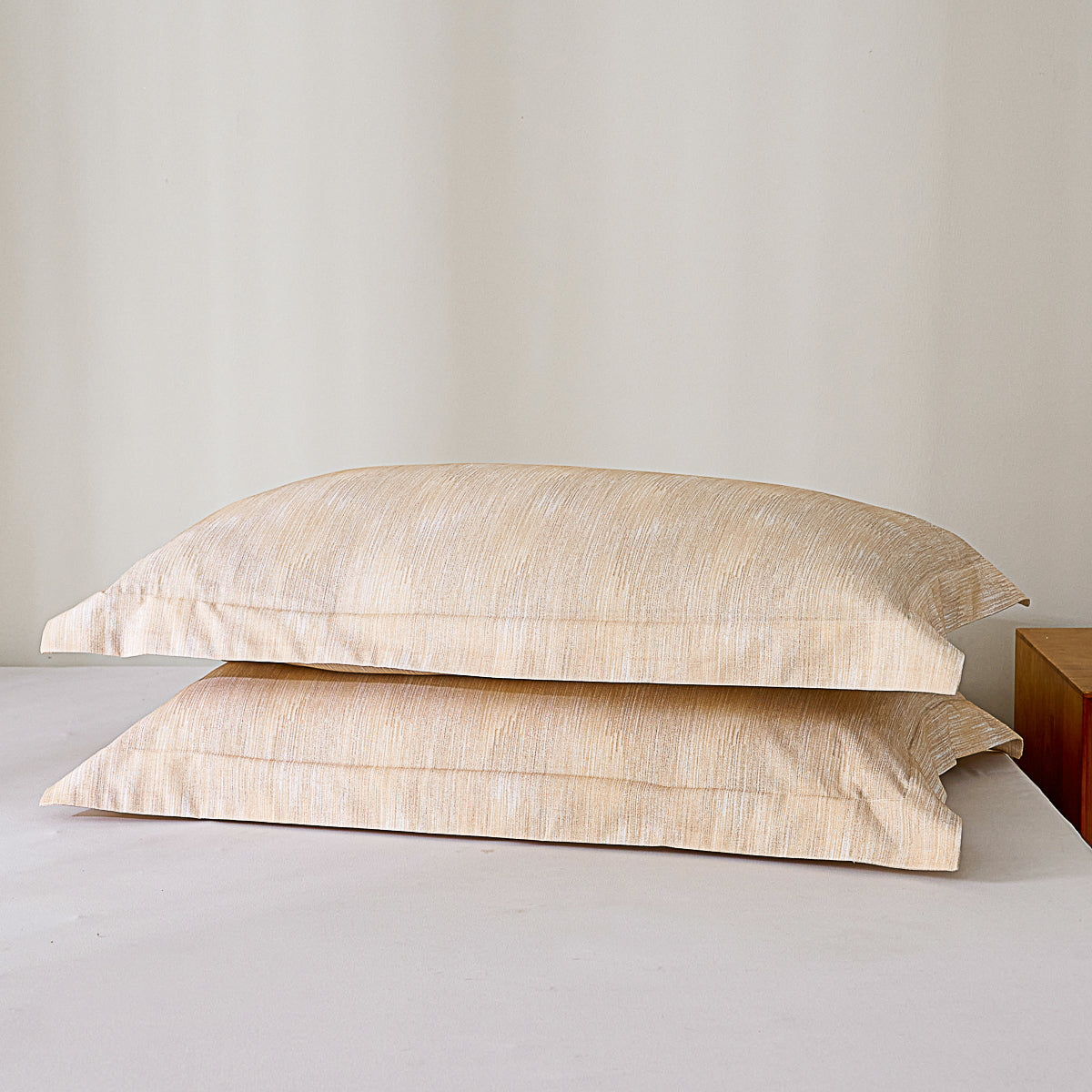 Mu-Nature Apricot Cotton Standard Pillow Sham Set