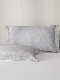 Psi-Starry Gray Cotton Standard Pillow Sham Set