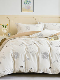 Muki Cotton Fitted Sheet Duvet Cover Set