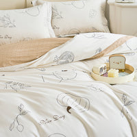 Muki Cotton Fitted Sheet Duvet Cover Set