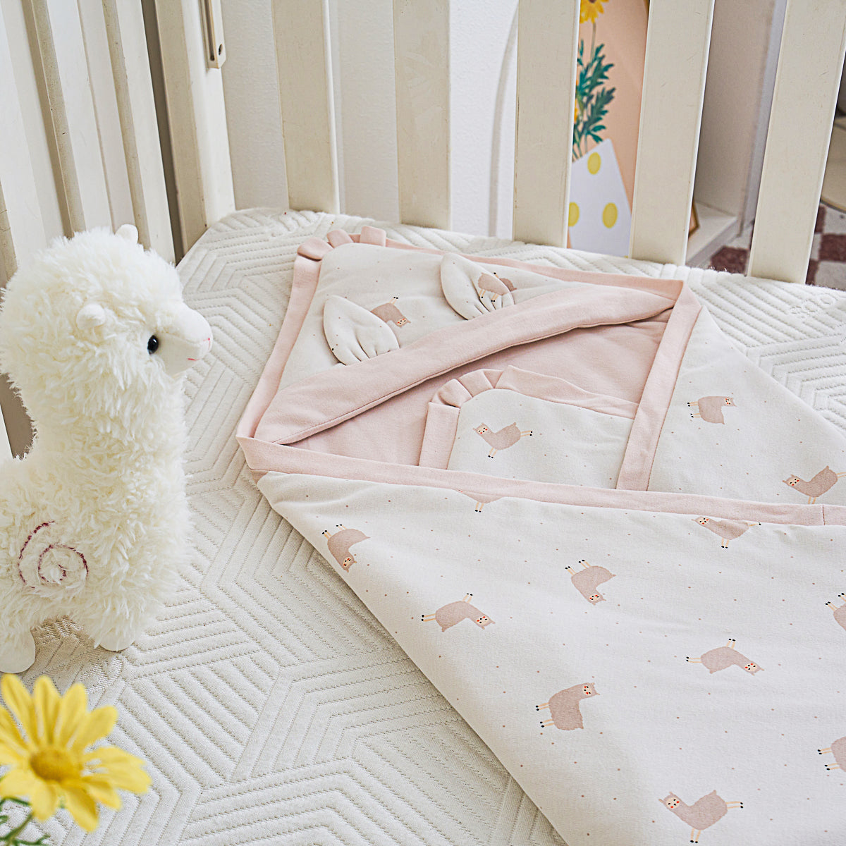 Happy Alpaca Cotton Knitted Baby Swaddle Blanket