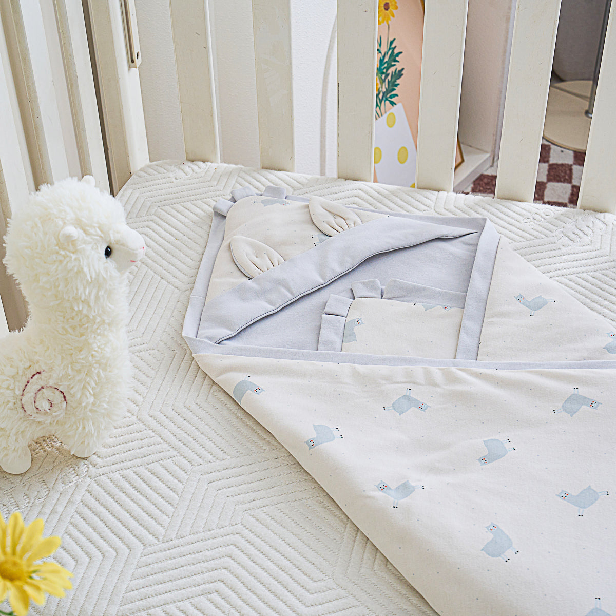 Happy Alpaca Cotton Knitted Baby Swaddle Blanket