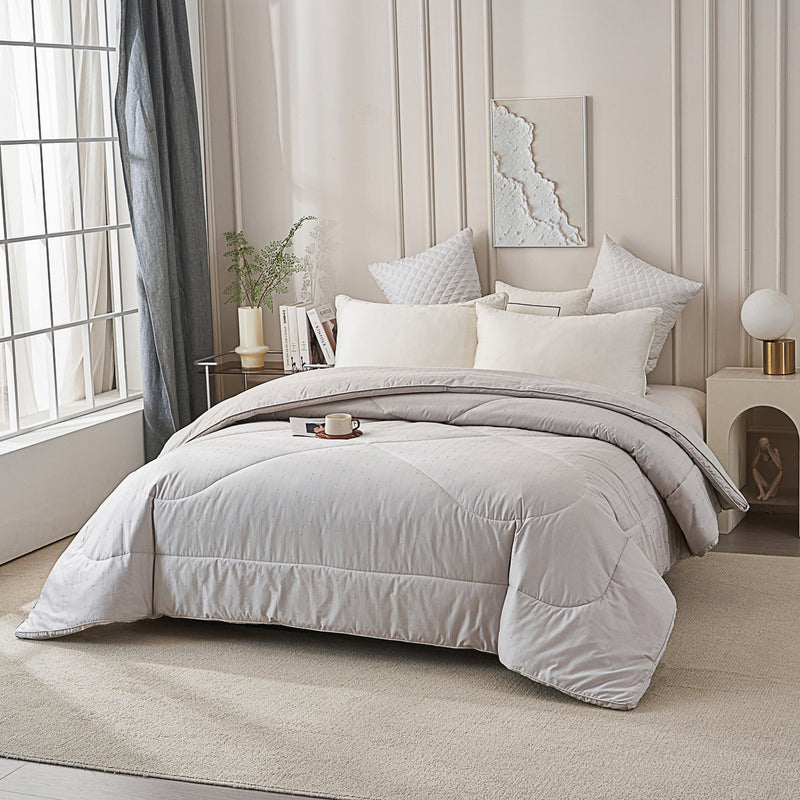 【网一特惠套组】黑钻竹炭四季被 + 暖阳金 长绒棉枕套​