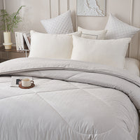 【网一特惠套组】黑钻竹炭四季被 + 凯-黛玉粉 全棉枕套