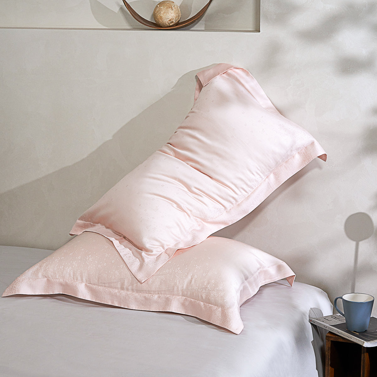 Dreamy Pink Tencel™ Jacquard Pillow Sham x2P