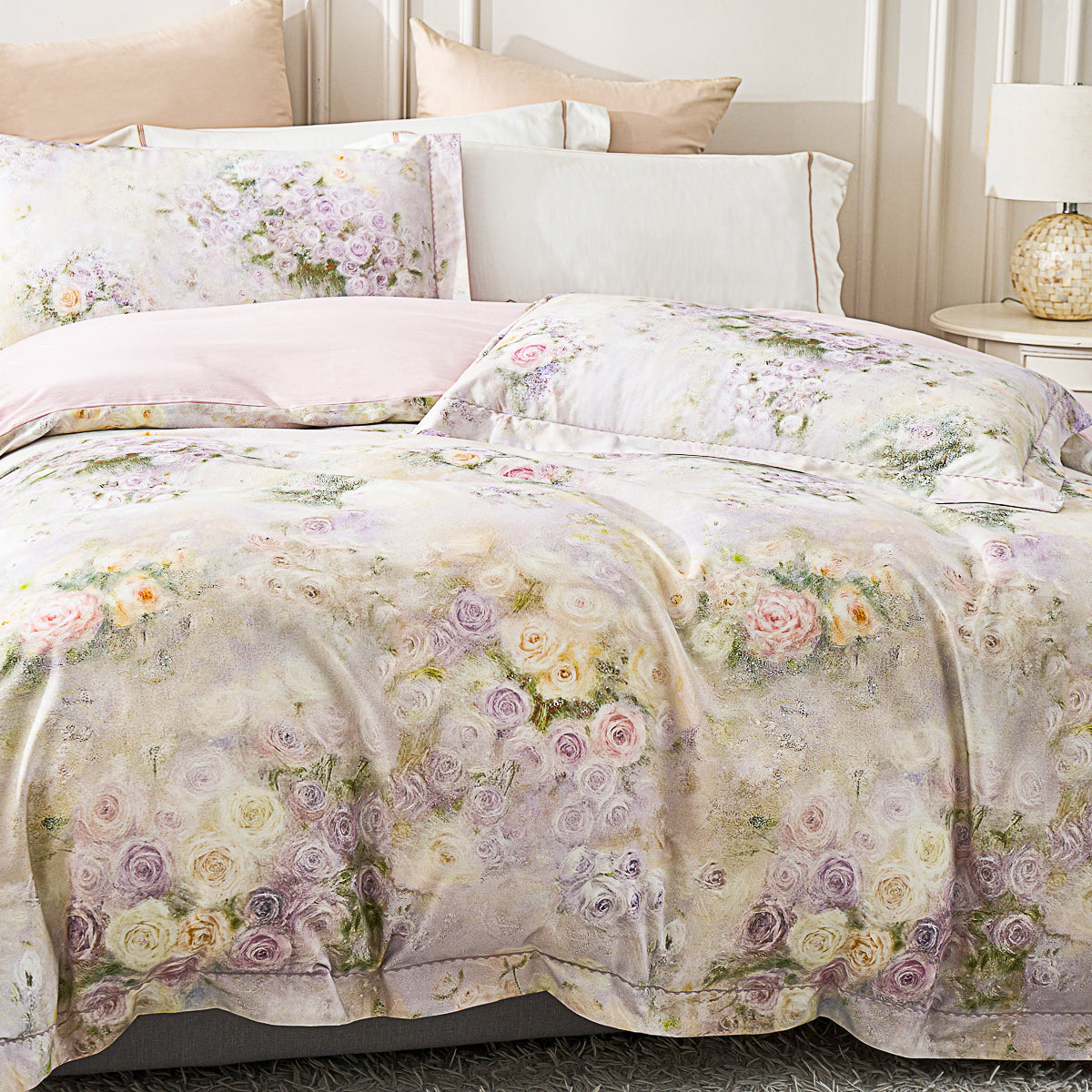 Monet's Garden Floral Brushed Cotton Fitted Sheet Set