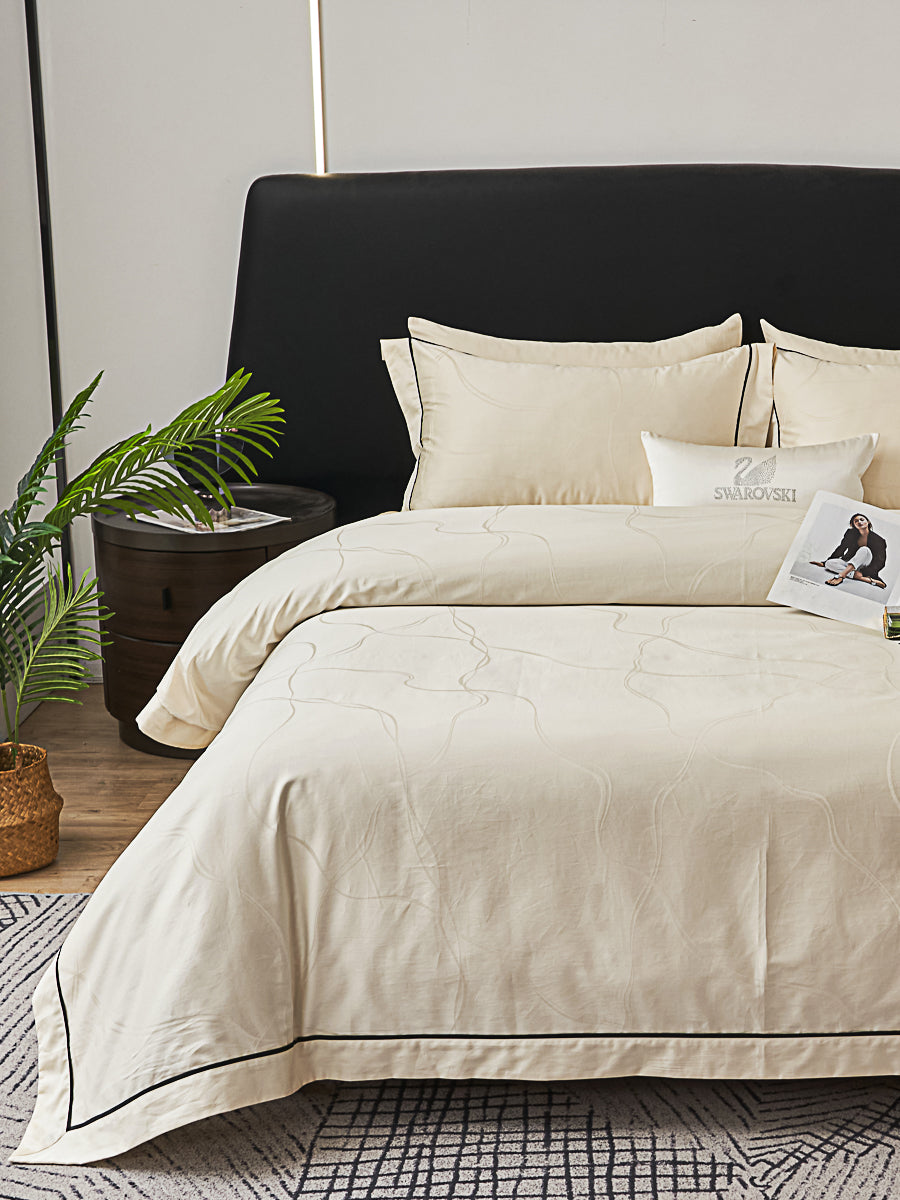 Jacquard Premium Cotton Fitted Sheet Set