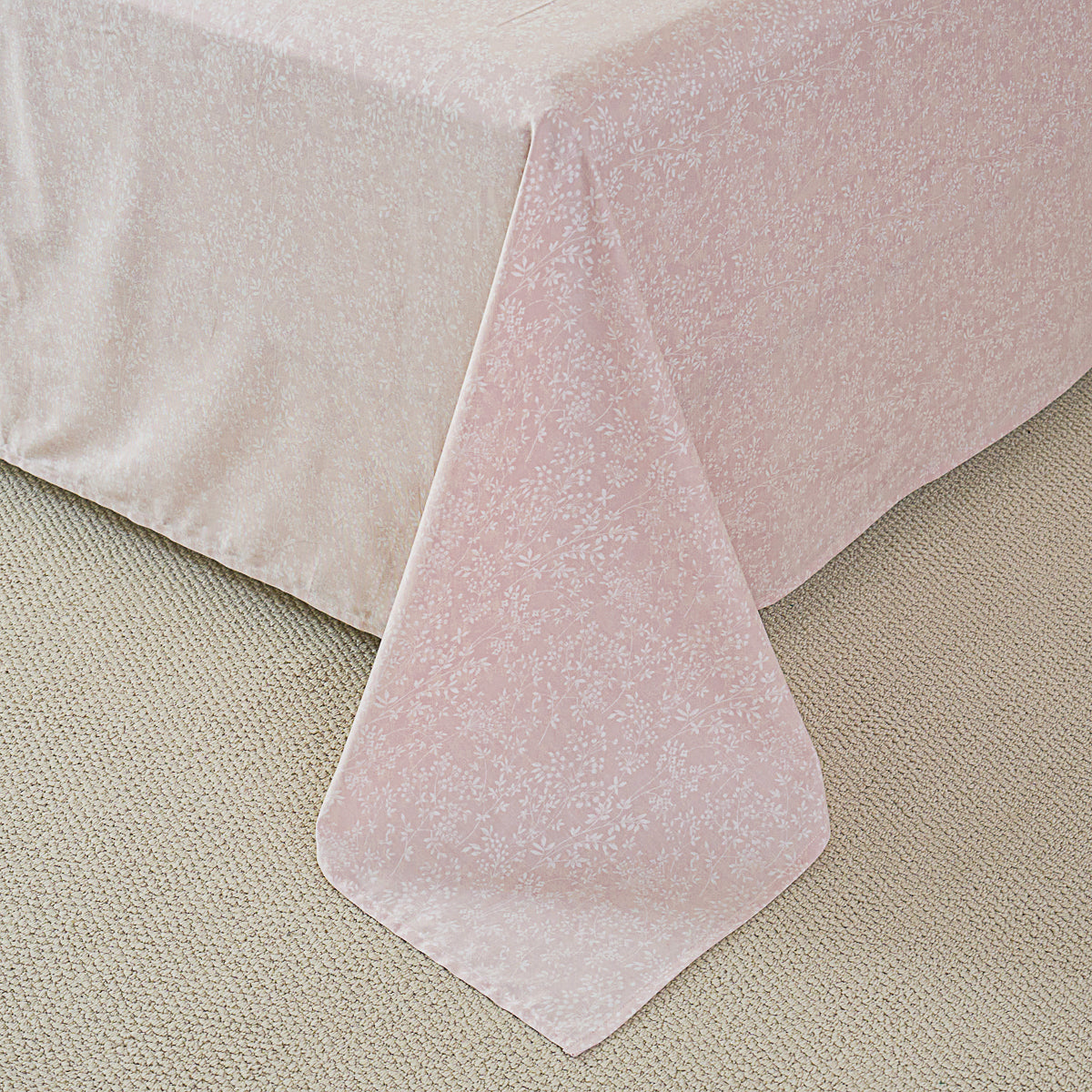 Kai Jade Pink Cotton Flat Sheet