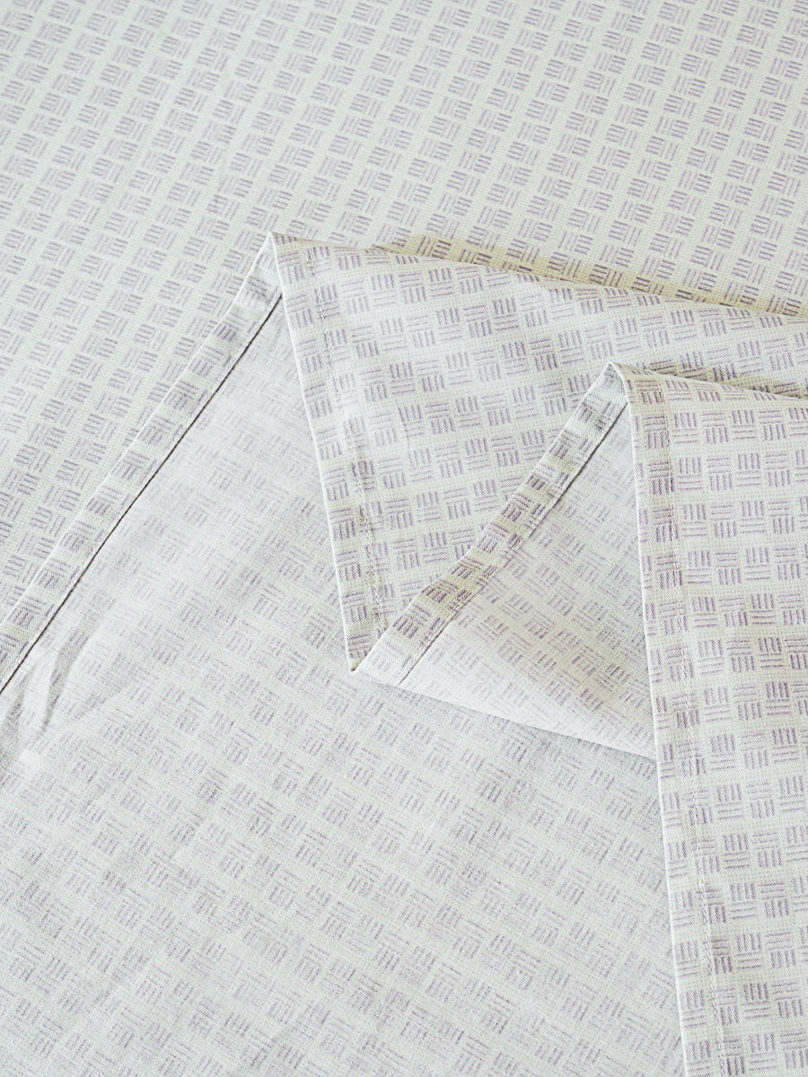 Eta Mist White Cotton Flat Sheet