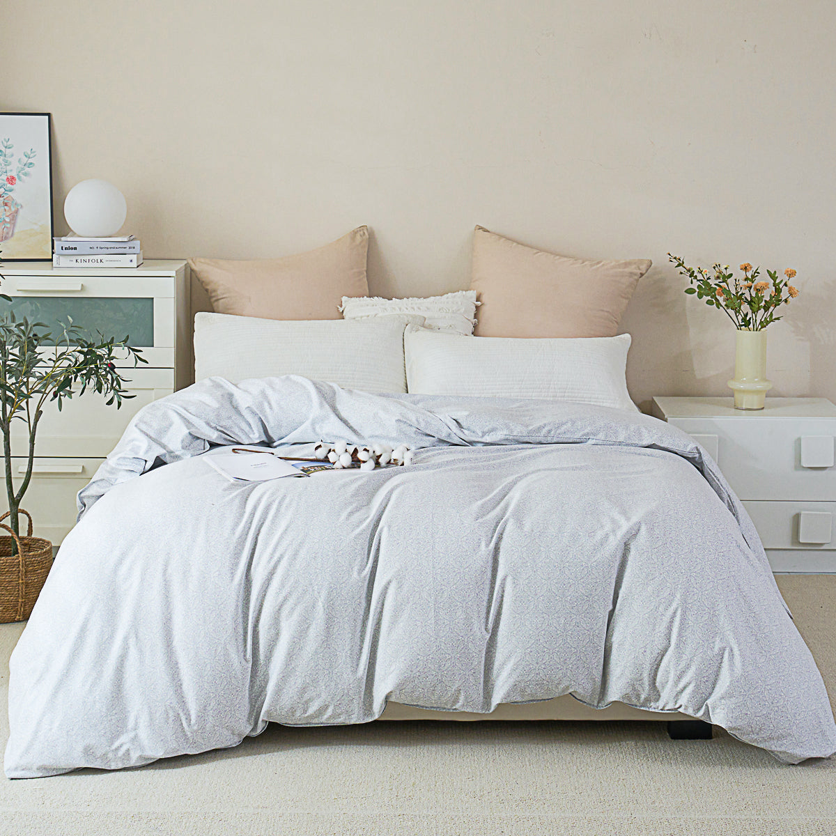 Omega Klein Blue Cotton Duvet Cover