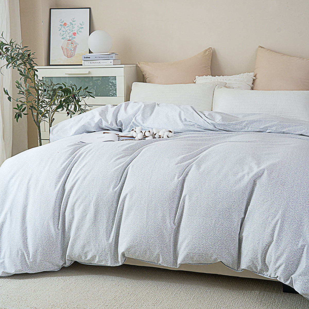 Omega Klein Blue Cotton Duvet Cover