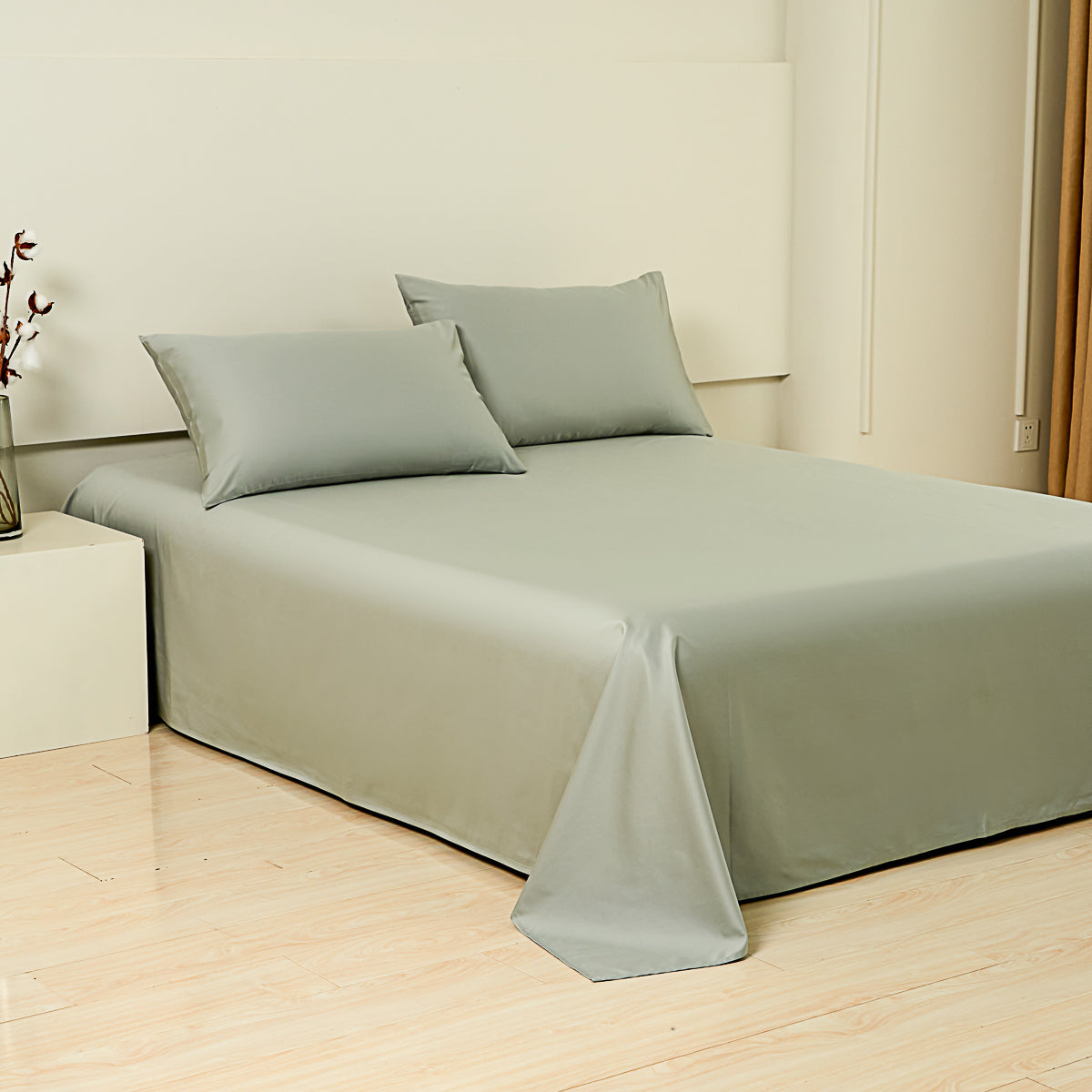 Sunny Green Premium Cotton Flat Sheet