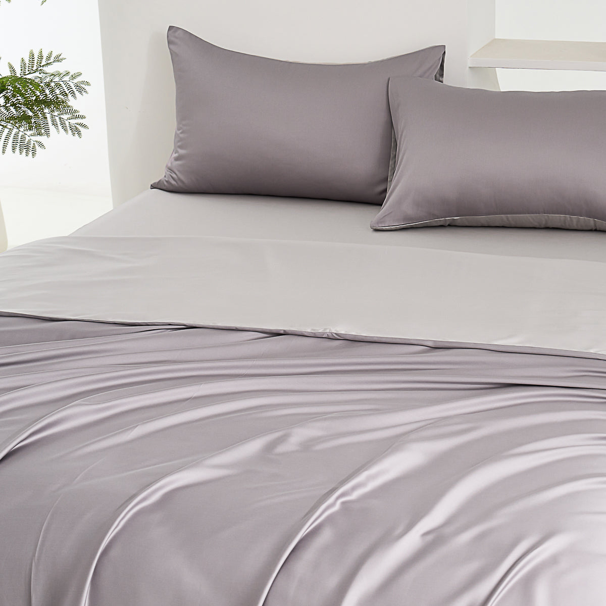 Shadow Gray TENCEL™ Lyocell Fitted Sheet Set