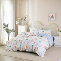 Luca Cotton Fitted Sheet Duvet Cover Set