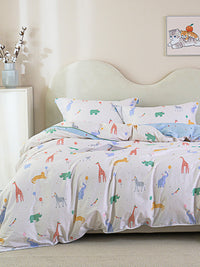 Luca Cotton Fitted Sheet Duvet Cover Set