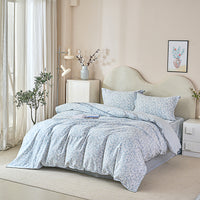 Leafya Cotton Bedskirt Duvet Cover Set