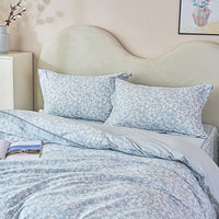 Leafya Cotton Bedskirt Duvet Cover Set