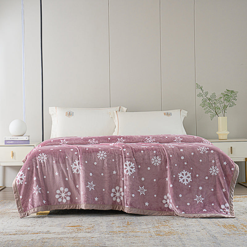 Haley Snowflake Fleece Throw Blanket